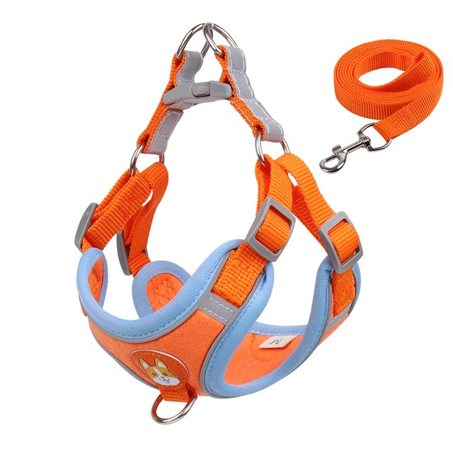 reflective pet dog harness leash set